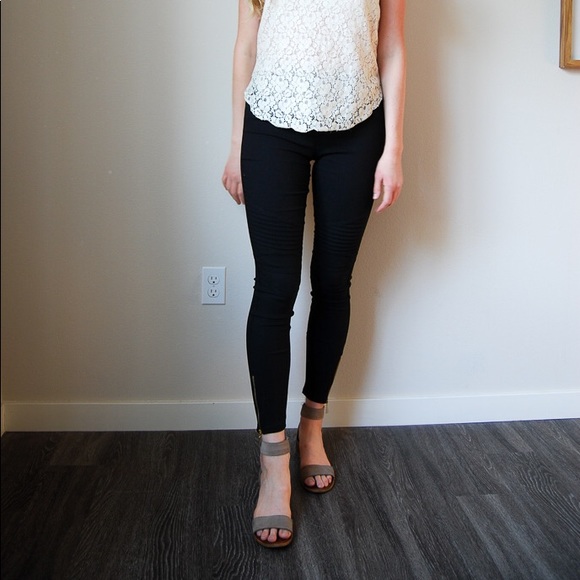 Black Moto Leggings - Picture 1 of 2